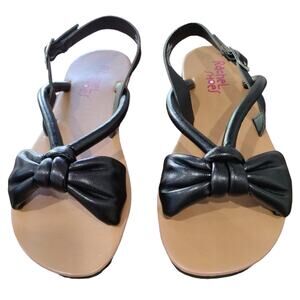 NEW Rachel Shoes Nancy Girls' Slingback Sandals Black Size 4